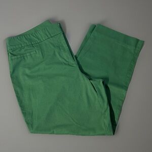Ann Taylor Capri Pants Women Green, Casual, Cropped Size 14